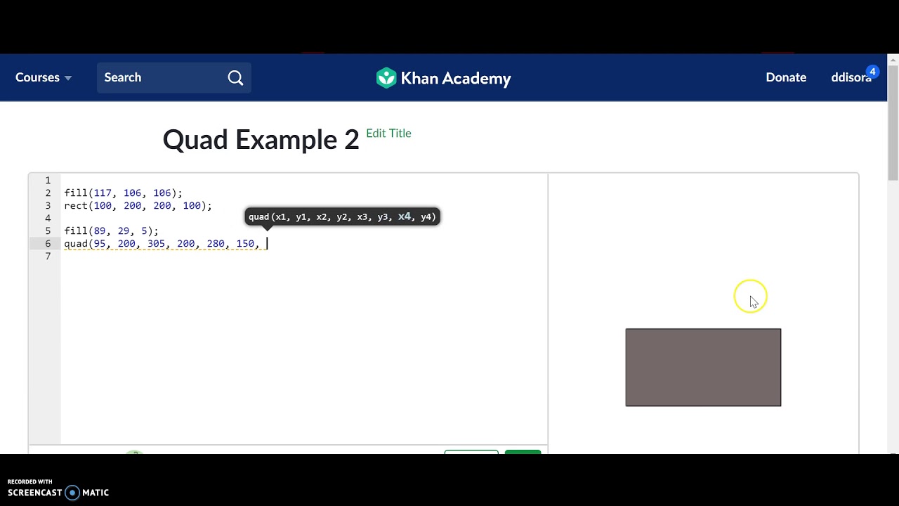 Quad Example 2 In JavaScript YouTube