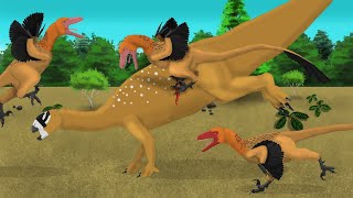 Deinonychus VS Old Tenontosaurus - Dinosaur Battle Animation / Pivot Animator