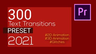 FREE 300 TEXT ANIMATION PRESET | Free Premiere Pro Transition | Adobe Premiere Pro | 2D 3D GLITCHES