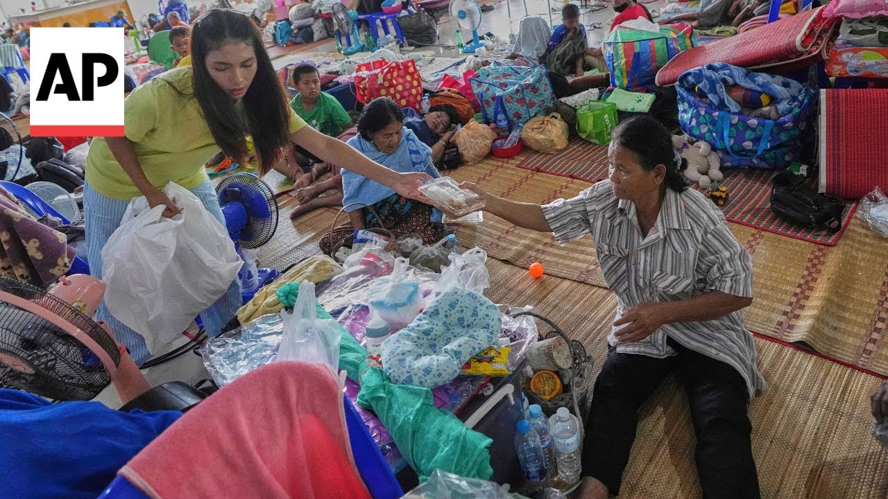 Thailand evacuation center houses thousands of displaced people
