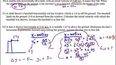 Horizontally Launched Projectile Problems