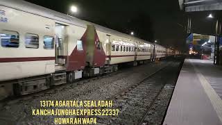 Furious Twin Tone Honking Howrah Wap4 13174 Slow Departure Agartala Sealdah Kanchan Jungha Express