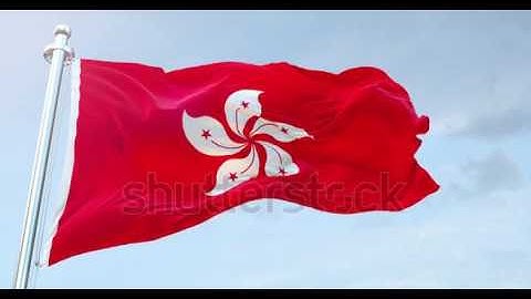Hong Kong Flag Waving loop 4K