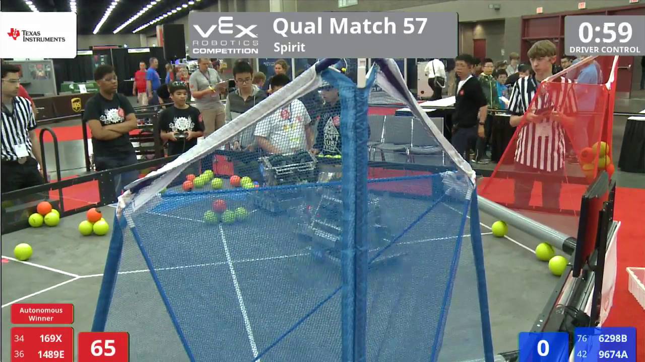 VEX Worlds 2016 - VRC Middle School - Spirit - Qual 57 (169X 1489E) 210 vs 150 (6298B 9674A)