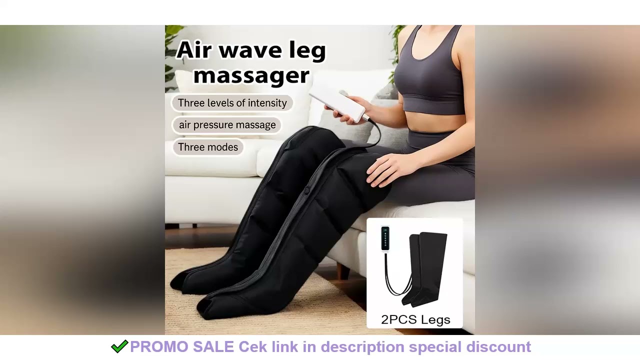 2pcs Professional Air Compression Leg Massager Boots with 6-Airbag Pneumatic, Adjustable Intensity/S
