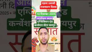 प्रवासी राजस्थानी दिवस #PravasiRajasthaniDiwas#10December2025#BhajanlalSharma#gk#GlobalRajasthani
