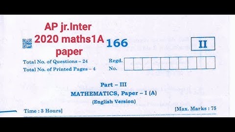 AP jr.Inter MATHS1A 2020 paper ||previous question paper maths1A ||jr inter maths 2020  paper||