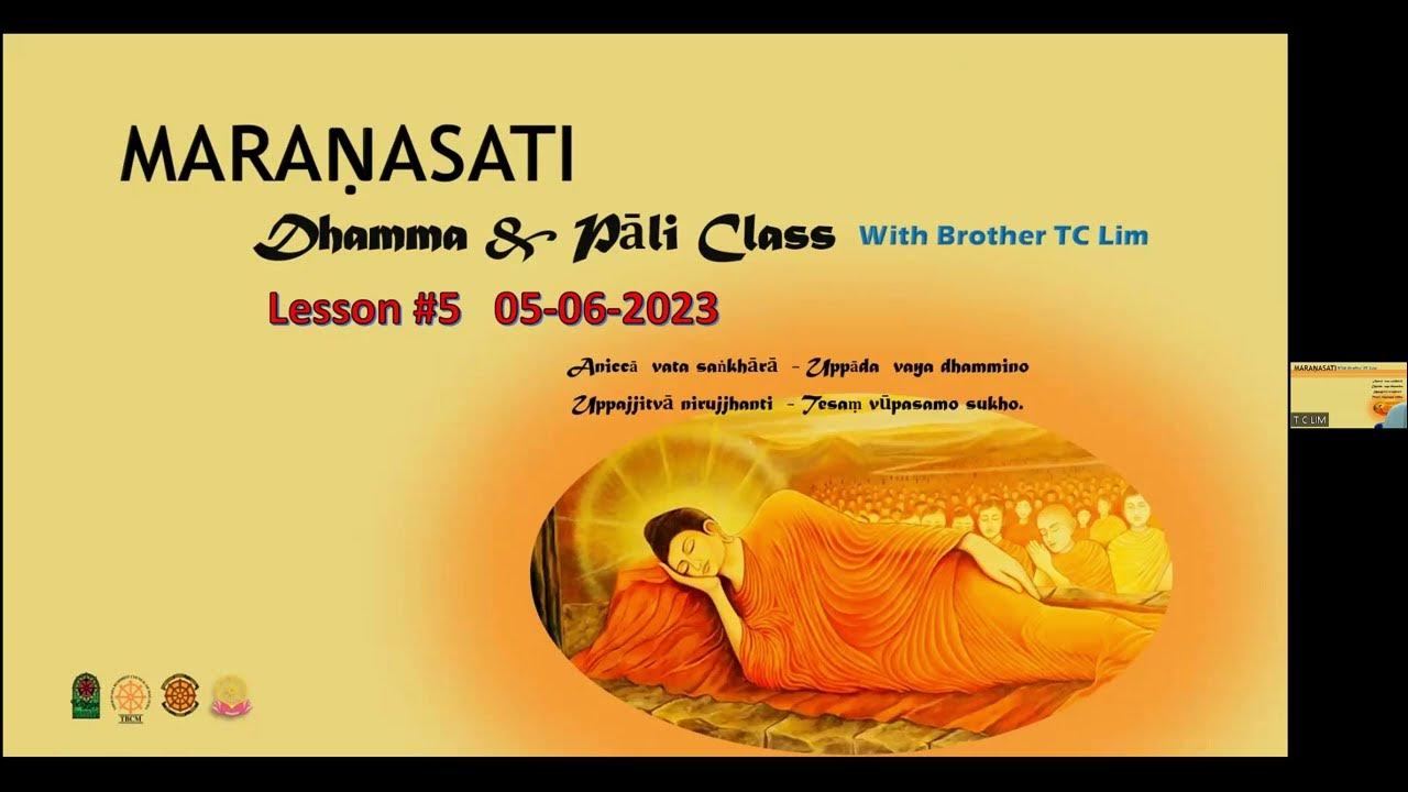 MARAṆASATI: Dhamma & Pāli Class with Brother TC Lim | Lesson 5 - YouTube