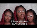 How to do a silver glitter cut crease tutorial  / With Gems