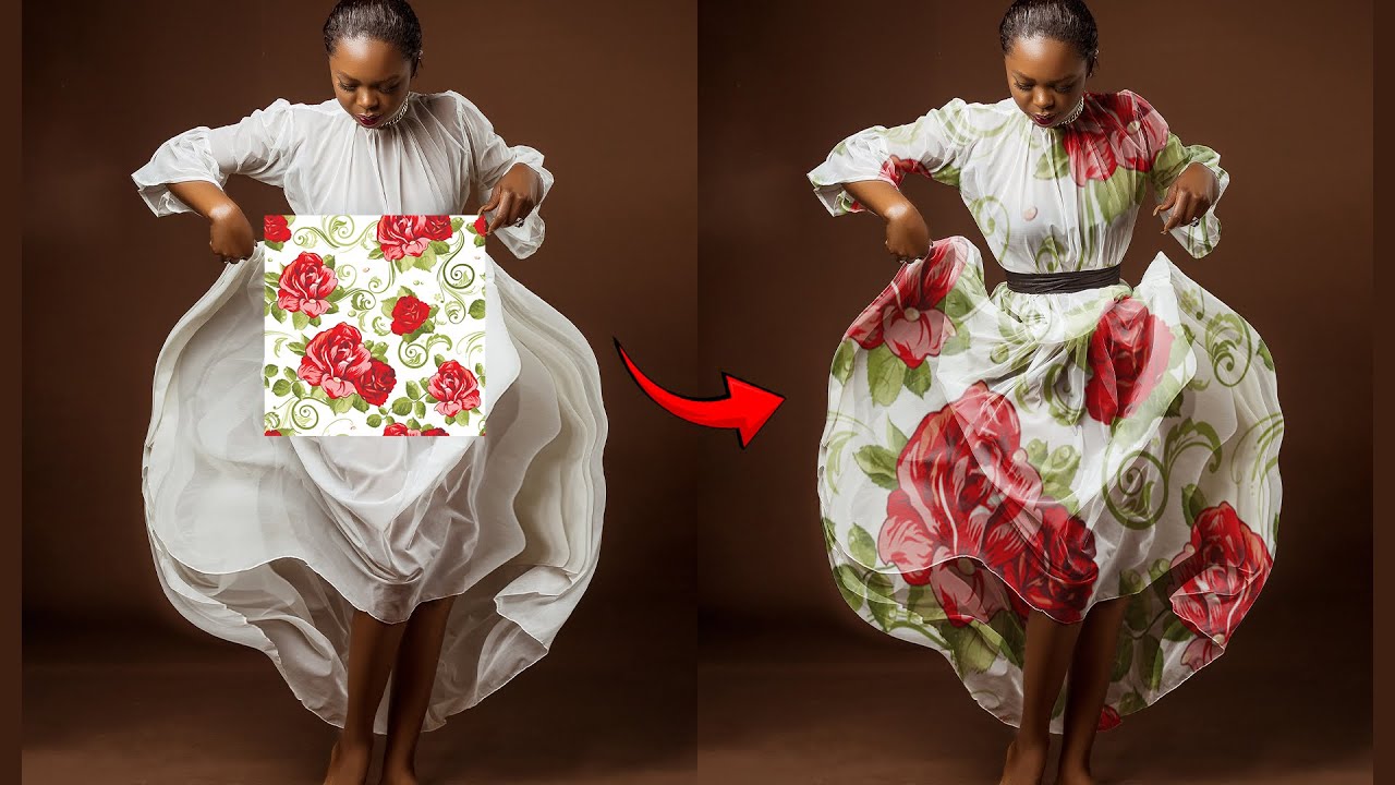 Photoshop Tutorial (How to add Design on Dress)