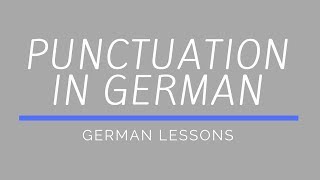 Punctuation in German