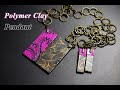 polymer clay tutorial pendant with silkscreen украшения из полимерной глины