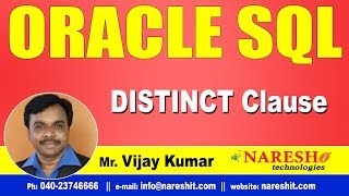 DISTINCT Clause in Oracle | Oracle SQL Tutorial Videos | Mr.Vijay Kumar Net Worth