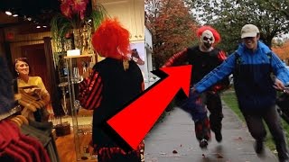 SCARY KILLER CLOWN PUNCHED BY CRAZY OLD GUY!