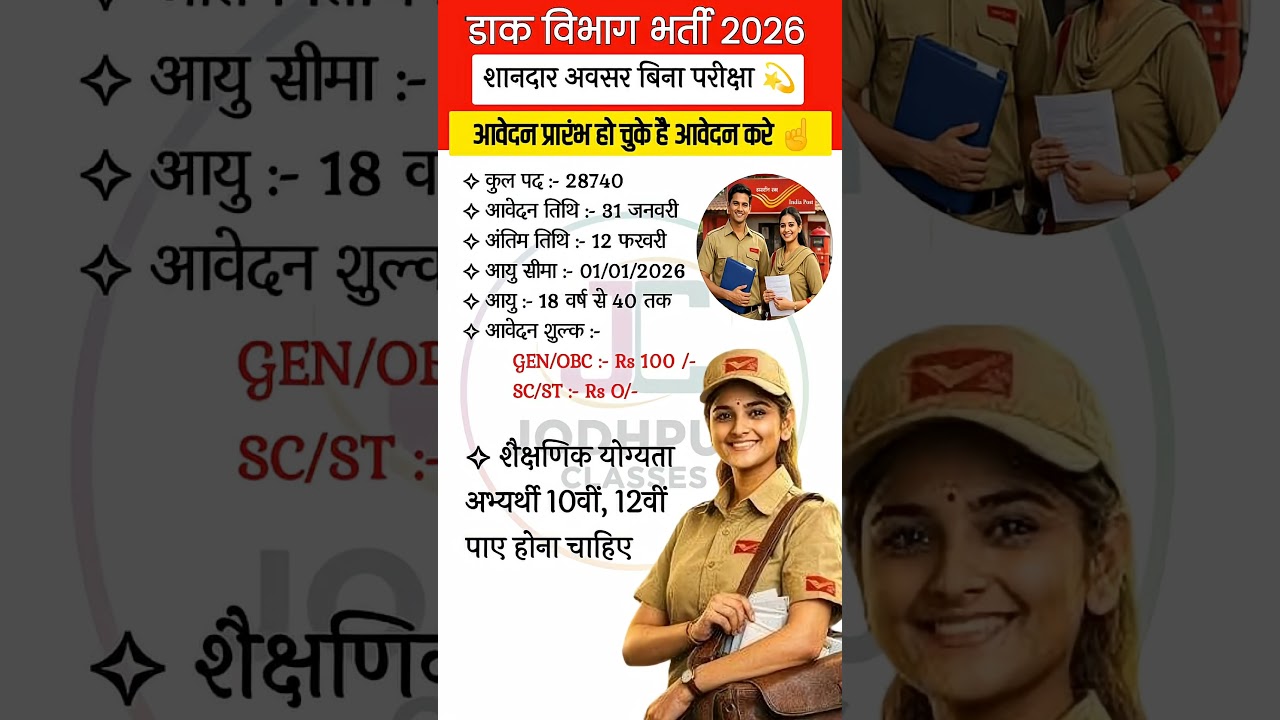 India Post New Vacancy 2026 || Post Office Recruitment 2026 || 10th Pass PostOffice Job || GDS 2026