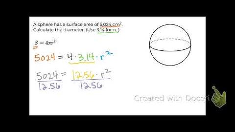 Given the surface area, calculate diameter of sphere