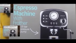 Cookworks espresso coffee machine with 