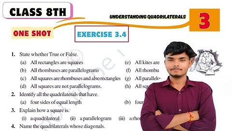 Class 8 maths Exercise 3.4 | chapter 3 |understanding Quadrilaterals #ncert #class8maths #exercise 