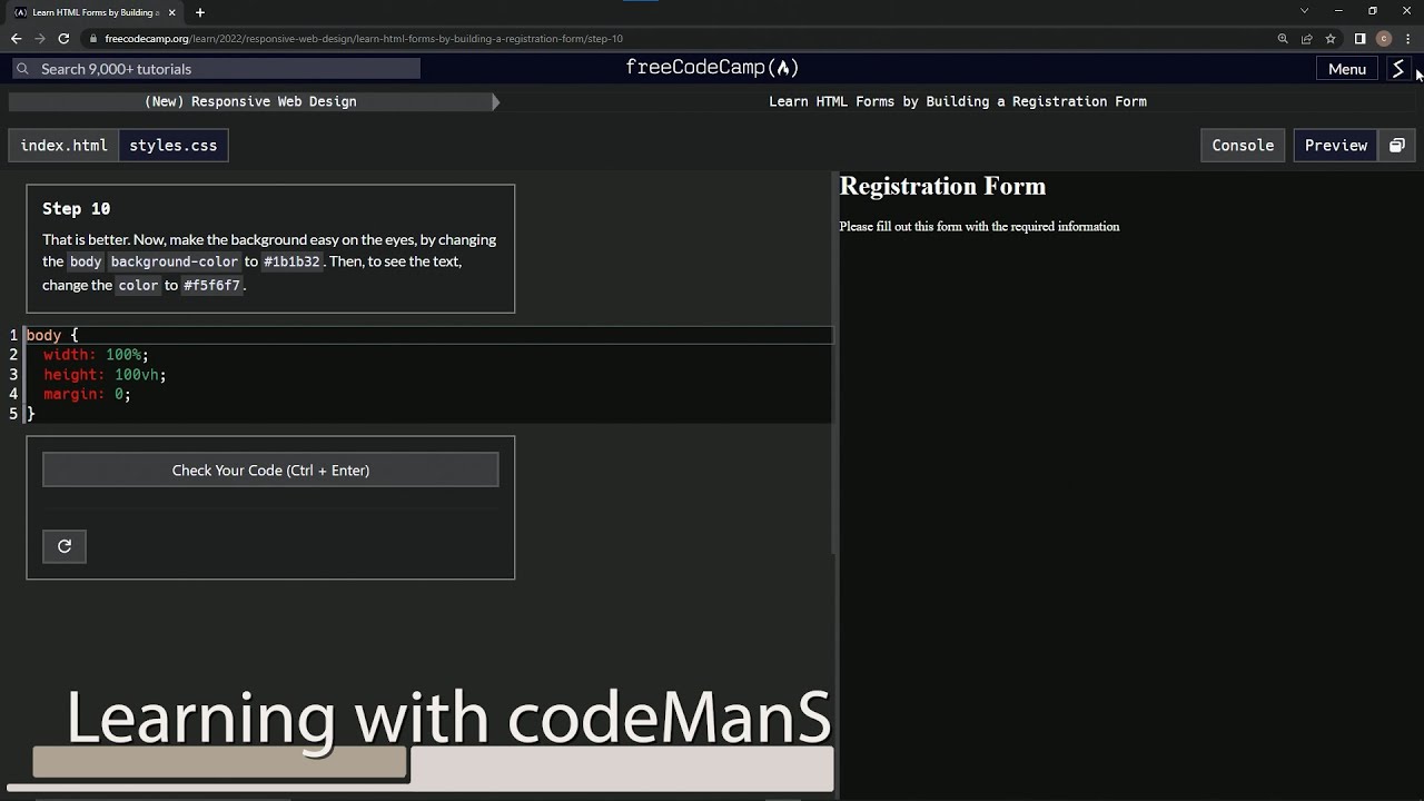 (ARCHIVED) Learn HTML Forms by Building a Registration Form - Step 10 ...