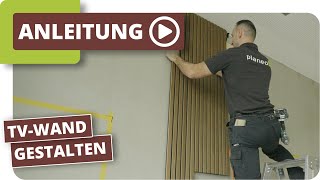 TV-Wand mit Akupaneelen gestalten