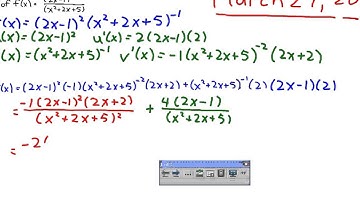 MCV4U - Quotient Rule - Part 1 of 4