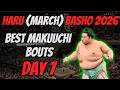 BEST BOUTS of DAY 7 | HARU (MARCH) Basho 2026 | Makkuchi Division | Sumo Wrestling in Japan