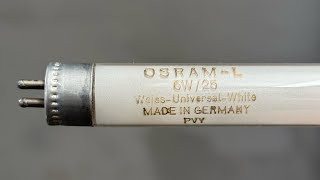 vintage NOS Osram L6W/25 Universal White 6W T5 fluorescent tube made in Germany