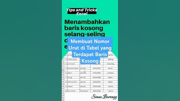 Membuat nomor urut di tabel yang ada baris kosongnya #excel #exceltips