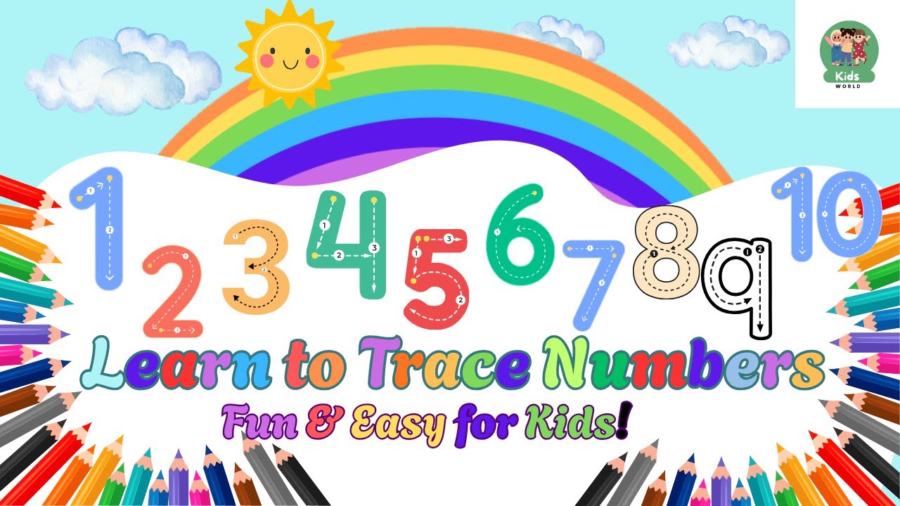 Number Tracing for Kids | Learn to Write Numbers 1–10 #kidseducatio # ...