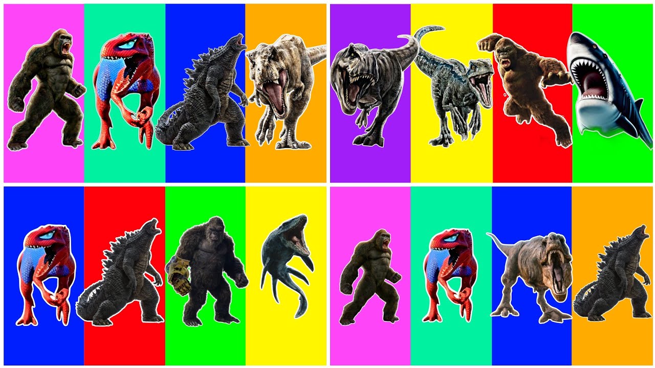 Jurassic World King Kong🆚 Godzilla 🆚 Megolodon 🆚 Godzilla Tiles Hop Coffin Dance 💃 →