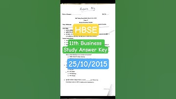 Class 11th Business Study Answer Key 25/10/2025🔑 Half Yearly Exam
