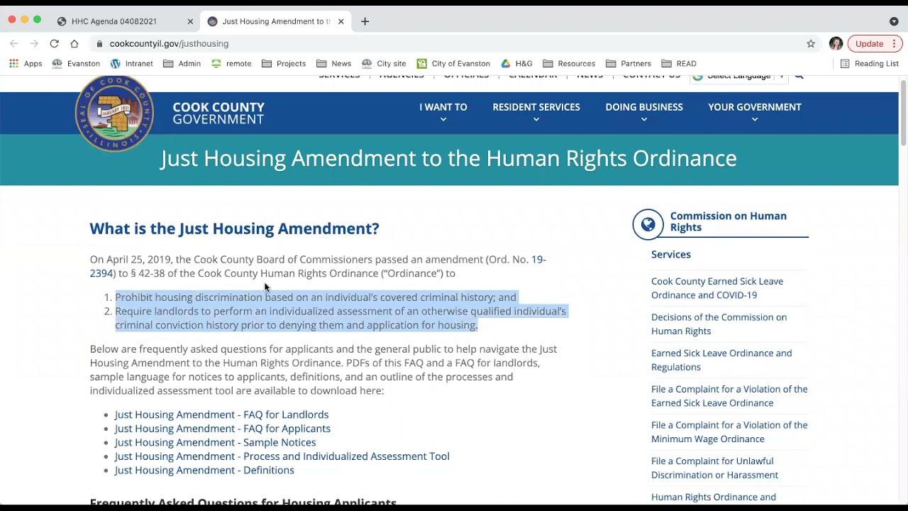 City of Evanston - Housing & Homelessness Commission - 4/8/2021