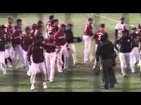 今江への死球の判定に、両軍小競り合い！ 201305.10 M-E