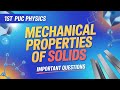 Mechanical Properties of Solids Important Questions | 1st PUC Physics | Kannada