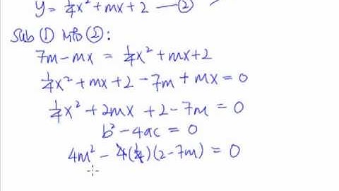 17. Quadratic Inequalities - Example 12 (line is tangent to curve)