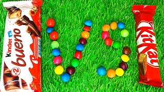 New Kinder Bueno Vs Kitkat Asmr Opening - A Lot Of Yummy Candy