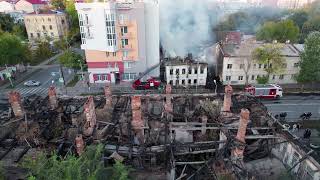 Пожар на Льва Толстого в  центре Самары