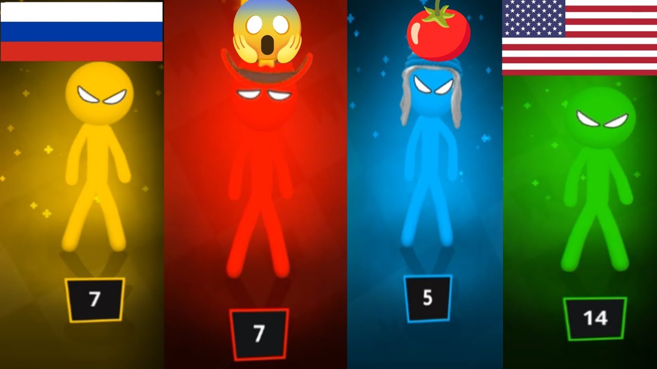 Sticman Party 1234 gameplay Android. Russia vs Usa . shock reaction