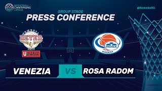 Umana Reyer Venezia v Rosa Radom - Press Conference - Basketball Champions League 2017