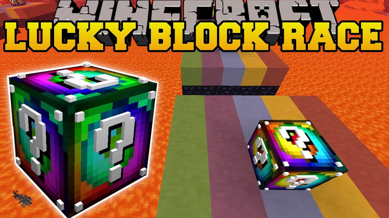 Minecraft: RAINBOW DIMENSION LUCKY BLOCK RACE - Lucky Block Mod