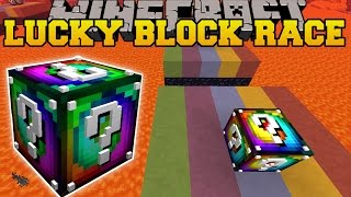 Minecraft: RAINBOW DIMENSION LUCKY BLOCK RACE - Lucky Block Mod - Modded Mini-Game