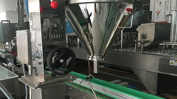 powder filling screw capping induction sealing round bottles labeling line máquinas de llenado polvo