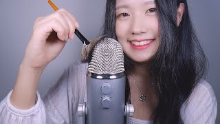 ASMR Mic Brushing & Whispering Korean | My New Mic Blue Yeti (Eng sub)