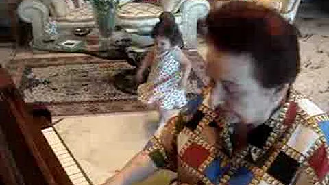 Yaya playing piano, Alexandra dancing