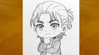 Drawing Eren Yeager Chibi Style | Attack On Titan Pencil Art Sketch screenshot 5