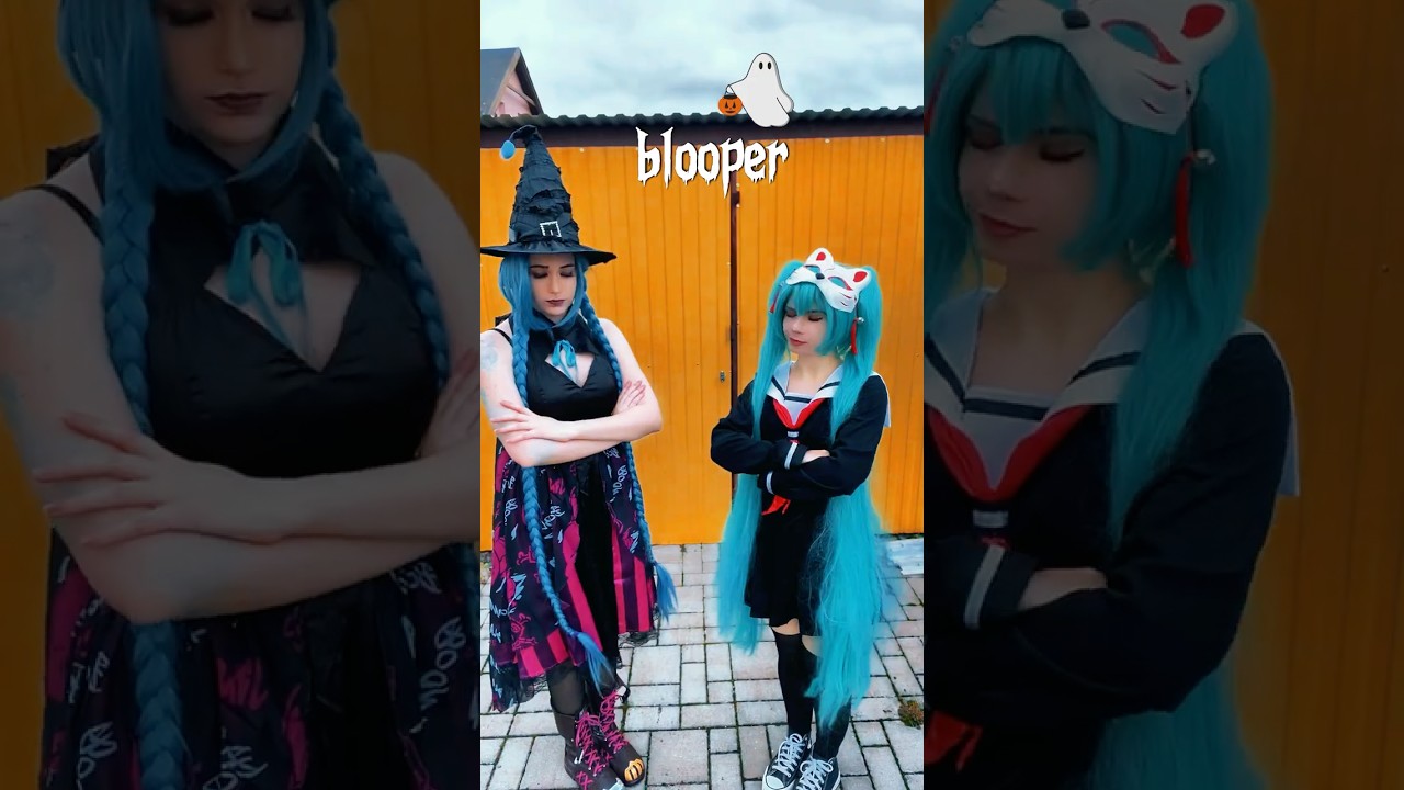 BLOOPER | Hatsune Miku & Jinx @witchera_  #cosplay #dance | Arcane / LoL x Vocaloid Halloween