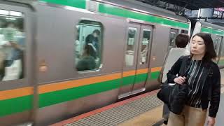 JR東日本E233系3000番台横コツE-73編成+後期横コツE-11編成1898E上野東京ライン・高崎線直通東京経由普通籠原行き新橋駅(JT02)18時14分発車