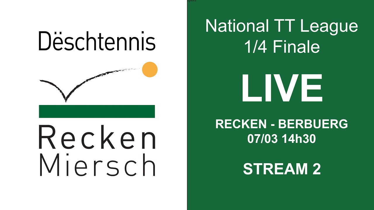 National TT League (1/4 Fin): Recken - Berbuerg (Stream 1)