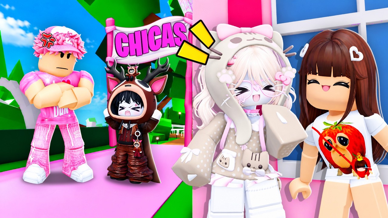 Construimos un VECINDARIO SOLO de CHICAS en BROOKHAVEN Roblox 😱‼️