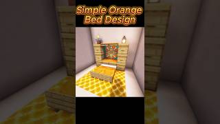 Simple Orange Bed Design #minecraft #shorts
